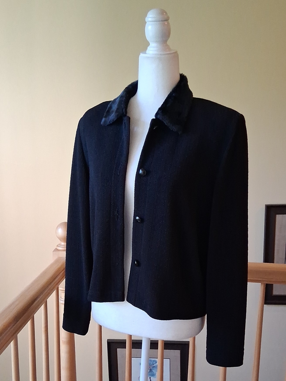 Vintage Positive Attitude Brand Women's Jacket with Faux Fur Collar